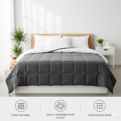 Couverture Lestée pour adultes | réduction du stress, détente profonde et amélioration du sommeil | couverture lourde apaisante pour nuits réparatrices