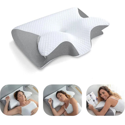 oreiller ergonomique multifonction – coussin cervical & lombaire détente, soutien nuque et dos pour adulte, confort sommeil & relaxation